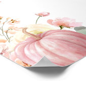 リトルカボチャピンクスタック秋フローラベビーシャワー ポスター (角)