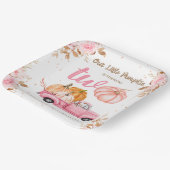 リトルカボチャピンクトラックガール秋2nd誕生日 ペーパープレート (傾斜あり)