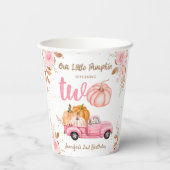 リトルカボチャピンクトラックガール秋2nd誕生日 紙コップ (裏面)