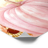 リトルカボチャピンクトラック秋フローラベビーシャワー ポスター (角)