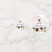 リトルカボチャピンクバーガンディ金ゴールドベビーシャワー コンフェッティ (正面)