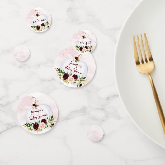 リトルカボチャピンクバーガンディ金ゴールドベビーシャワー コンフェッティ (グループ)