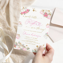 リトルカボチャピンクフローラガールベビーシャワー