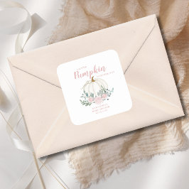 リトルカボチャピンクフローラベビーシャワー スクエアシール