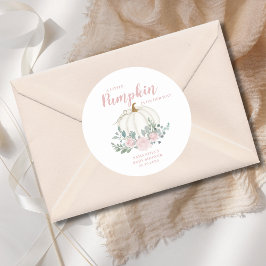 リトルカボチャピンクフローラベビーシャワー ラウンドシール