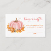 リトルカボチャピンクベビーシャワーおむつラッフルカード エンクロージャーカード (正面)