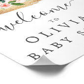 リトルカボチャピンクベビーシャワーウェルカムサイン ポスター (角)