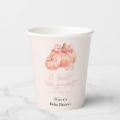 リトルカボチャピンクボウガールベビーシャワー 紙コップ (裏面)