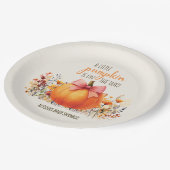 リトルカボチャピンクボウベビーガールシャワー ペーパープレート (アングル)