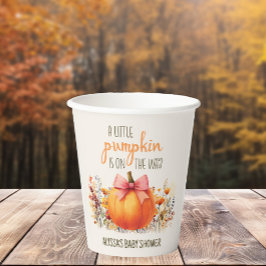 リトルカボチャピンクボウベビーガールシャワー 紙コップ
