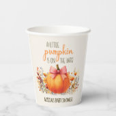 リトルカボチャピンクボウベビーガールシャワー 紙コップ (裏面)