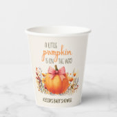 リトルカボチャピンクボウベビーガールシャワー 紙コップ (正面)