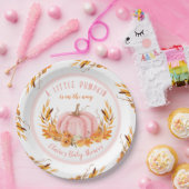 リトルカボチャピンク秋ガールベビーシャワー ペーパープレート (パーティー)