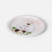 リトルカボチャピンク金ゴールドバーガンディーベビーシャワー ペーパープレート (アングル)