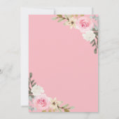 リトルカボチャピンク金ゴールドフローラベビーシャワー 招待状 (裏面)