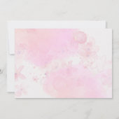 リトルカボチャピンク金ゴールドフローラ1st誕生日フォト 招待状 (裏面)