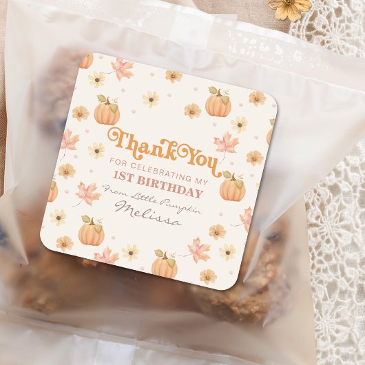リトルカボチャフローラサンキュー誕生日 スクエアシール