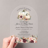 リトルカボチャフローラバラバーガンディーベビーシャワー アクリル招待状 (インサイチュ (ポータブル))