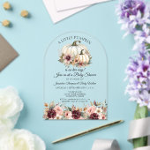 リトルカボチャフローラバラバーガンディーベビーシャワー アクリル招待状 (インサイチュ (ウェディング))