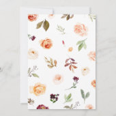 リトルカボチャフローラバーガンディーベビーシャワー 招待状 (裏面)