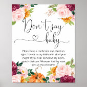 リトルカボチャフローラバーガンディ言わないベビー ポスター (正面)