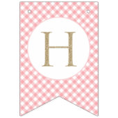 リトルカボチャフローラピンクプレイドの最初の誕生日 バンティングフラッグ (第2の旗)