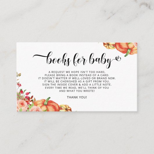 リトルカボチャフローラブックベビー挿入カード エンクロージャーカード (正面)