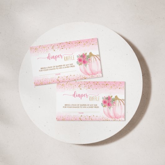 リトルカボチャフローラベビーガールおむつラッフルカード 名刺