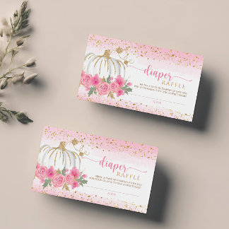 リトルカボチャフローラベビーガールおむつラッフルカード 名刺