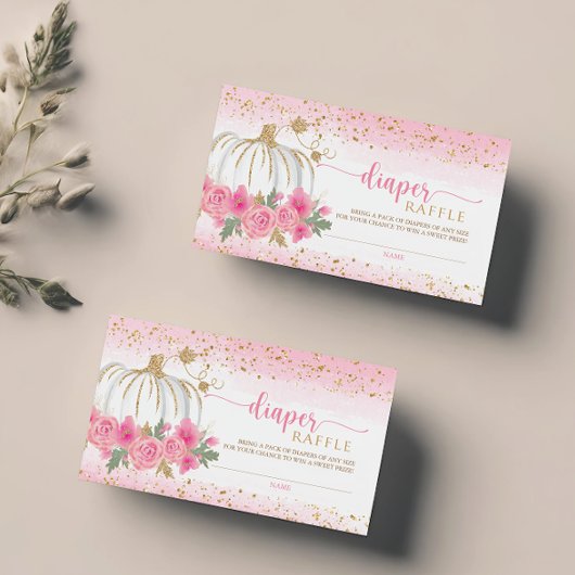 リトルカボチャフローラベビーガールおむつラッフルカード 名刺
