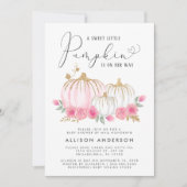 リトルカボチャフローラベビーガールシャワーバイメール 招待状 (正面)