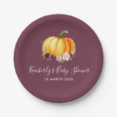 リトルカボチャフローラベビーシャワー紙プレート ペーパープレート (正面)