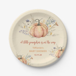 リトルカボチャフローラベビーシャワー紙プレート ペーパープレート