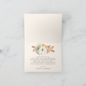 リトルカボチャフローラボホエレガントベビーシャワー サンキューカード (内部)