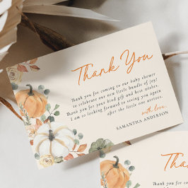 リトルカボチャフローラボホエレガントベビーシャワー サンキューカード