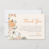 リトルカボチャフローラボホエレガントベビーシャワー サンキューカード (正面)