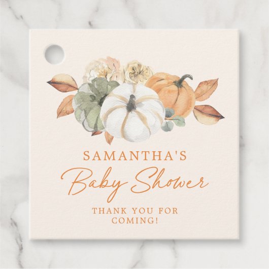 リトルカボチャフローラボホベイビーシャワーありがとう フェイバータグ (正面)