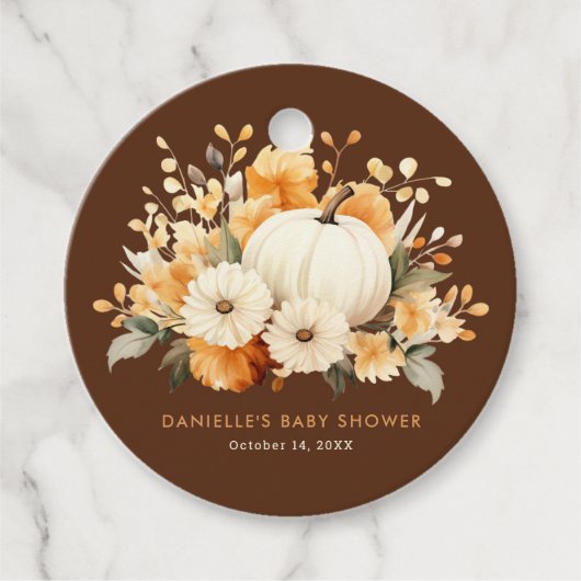 リトルカボチャフローラボホボタニカルベイビーシャワー フェイバータグ (正面)