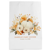 リトルカボチャフローラボホボタニカルベイビーシャワー ミディアムペーパーバッグ (裏面)