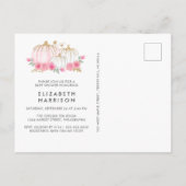 リトルカボチャフローラ水カラーベビーガール インビテーションポストカード (裏面)