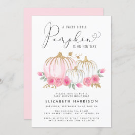 リトルカボチャフローラ水カラーベビーガール 招待状