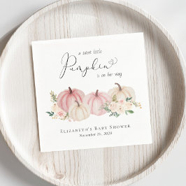 リトルカボチャフローラ水色ベビーガールシャワー スタンダードカクテルナプキン