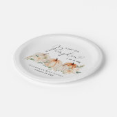 リトルカボチャフローラ水色ベビーシャワー ペーパープレート (アングル)