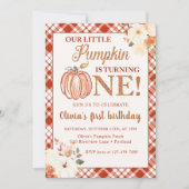 リトルカボチャフローラ秋1st誕生日パーティー 招待状 (正面)