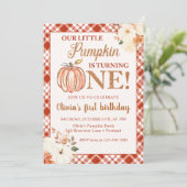 リトルカボチャフローラ秋1st誕生日パーティー 招待状 (スタンド正面)