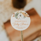 リトルカボチャフローラ赤ちゃんシャワーありがとう ラウンドシール