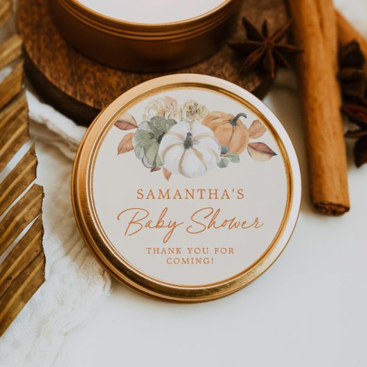 リトルカボチャフローラ赤ちゃんシャワーありがとう ラウンドシール