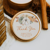 リトルカボチャフローラ赤ちゃんシャワーありがとう ラウンドシール