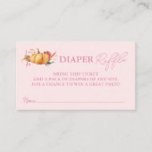リトルカボチャフローラ赤ちゃんシャワーおむつラッフル エンクロージャーカード (正面)