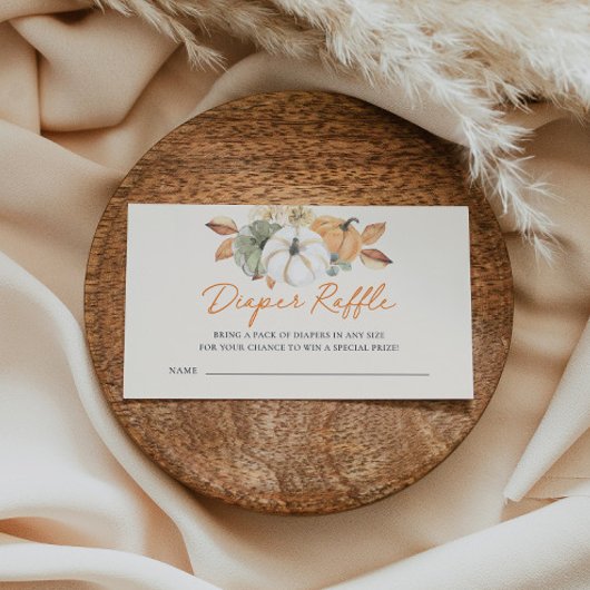リトルカボチャフローラ赤ちゃんシャワーおむつラッフル エンクロージャーカード